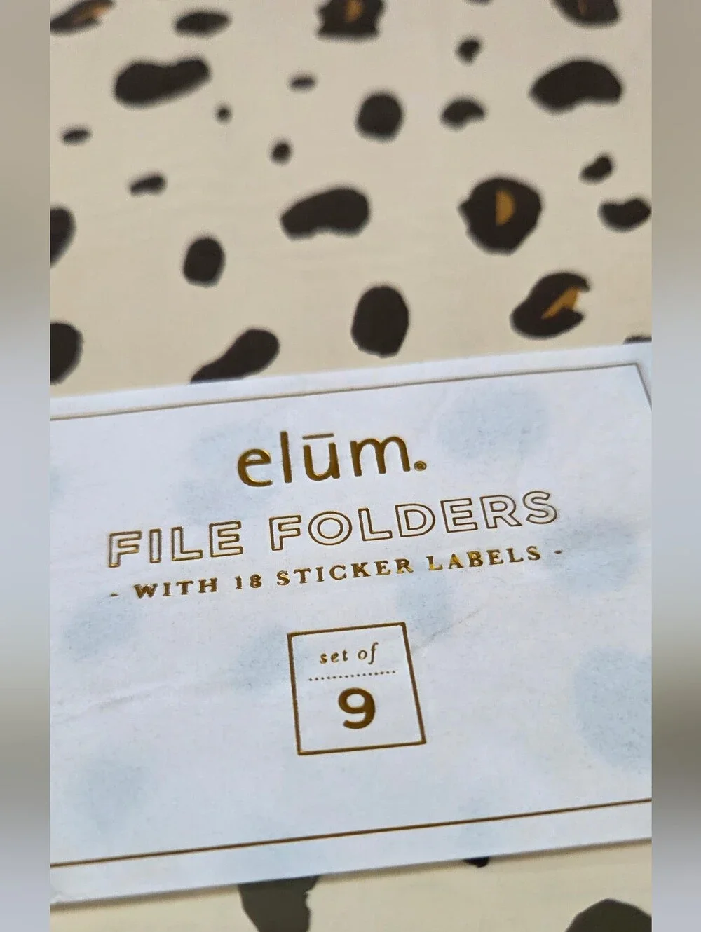 Elum. Set of 9 File Folders 18 Sticker Labels Included NIP